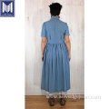 Italian vintage style 100% cotton jeans denim dress